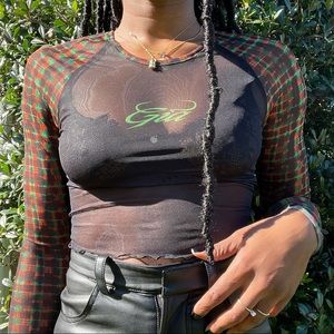 Black Mesh Crop Top✨
